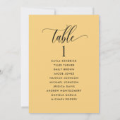 Gele Kaarten van het Zitplan met de Naam van de Ga (Achterkant)