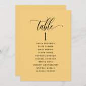 Gele Kaarten van het Zitplan met de Naam van de Ga (Voorkant / Achterkant)