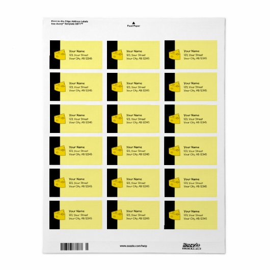 Gele kaas etiket (Full Sheet)