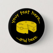 Gele kaas ronde button 5,7 cm (Voorkant)