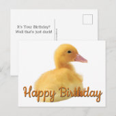 Gele Kabouter Verjaardag Briefkaart (Voorkant / Achterkant)