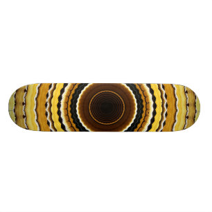 Gele kaleidoscoop skateboard