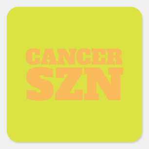 Gele kanker SZN Cool Vierkante Sticker