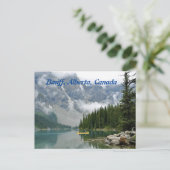 Gele Kano, Banff, Alberta, Canada Briefkaart (Staand voorkant)