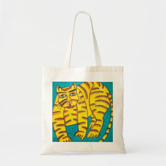Gele kat tote bag (Voorkant)