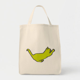 Gele Kat zak Tote Bag