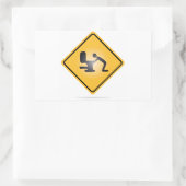 Gele kater waarschuwingsteken rechthoekige sticker (Tas)