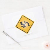 Gele kater waarschuwingsteken sticker (Envelop)