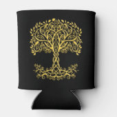 Gele Keltische levensboom Blikjeskoeler (Achterkant)