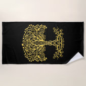 Gele Keltische levensboom Strandlaken (Voorkant)