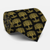 Gele Keltische levensboom Stropdas (Opgerold)