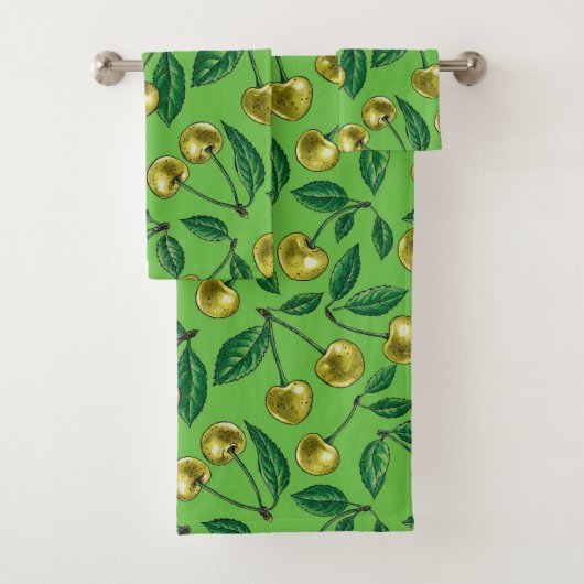 Gele kersen bad handdoek (Insitu)