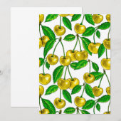 Gele kersen op wit (Voorkant / Achterkant)