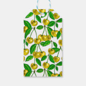 Gele kersen op wit cadeaulabel (Achterkant)