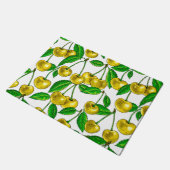 Gele kersen op wit deurmat (Schuin)