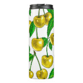 Gele kersen op wit thermosbeker (Achterkant)