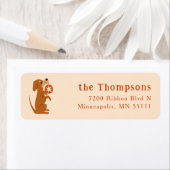 Gele Kerst Hond Retour Adres Etiket (Insitu)