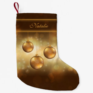 Gele Kerstballen met Naam Kleine Kerstsok