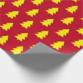 Gele Kerstbomen Rood Cadeaupapier (Hoek)