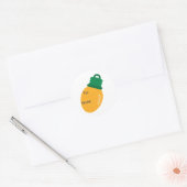 Gele kerstbulb Cadeau Label Sticker (Envelop)