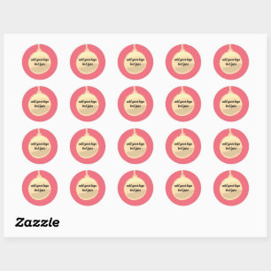 gele kerstklok simpel ronde sticker
