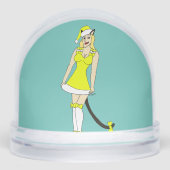 Gele Kerstmis catgirl Sneeuwbol (Voorkant)