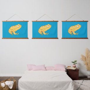 Gele kikker hangend wandkleed