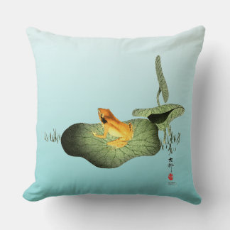 Gele Kikker op Lotus Leaf Kussen