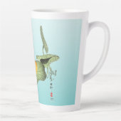 Gele Kikker op Lotus Leaf Latte Mok (Rechts)