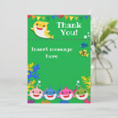 Gele Kinder Shark Green Birthday Bedankkaart (Staand voorkant)