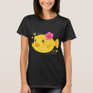 Gele kistvis en hibiscus - Transparant T-shirt