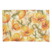 Gele klaprozen: met de hand getekend waterverf. kussensloop (Voorkant)