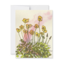 Gele klaprozen wilde bloemen groetkaart