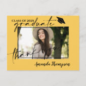 Gele Klasse van 2025 Afstuderen Foto Dank U Briefkaart (Voorkant)