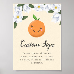 Gele kleine Cutie Clementine Baby shower Poster