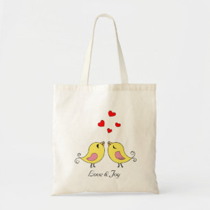 Gele kleine komkommers met hart en tekst tote bag