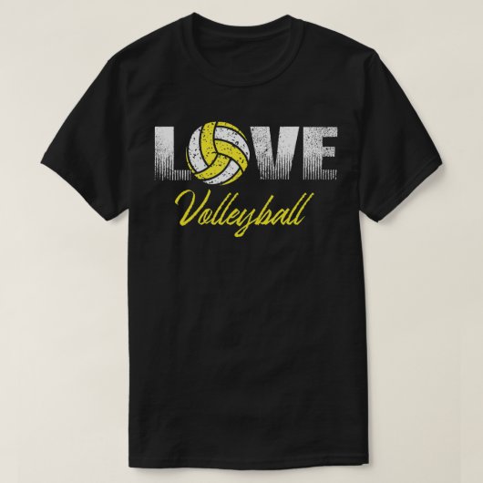 Gele Kleur van het Team voor Volleybalspeler T-shirt (Design voorkant)