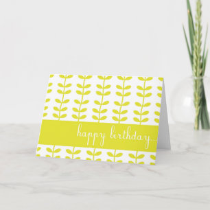 Gele klimmende Planten Aangepaste Happy Birthday-k Kaart