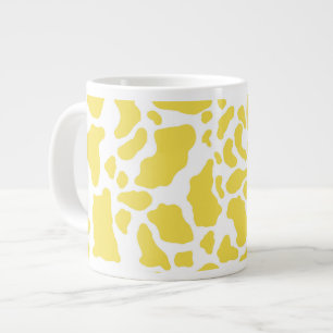Gele Koe spots Animal Print Patroon Extra Grote Beker