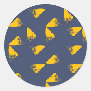 Gele, koele, unieke, trendy driehoeken ronde sticker