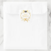 gele kokettenboog | Afstuderen Year Crest Vierkante Sticker (Tas)