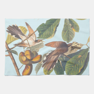 Gele komkommers van Audubon in de fruitboom Theedoek