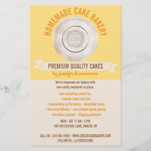 Gele kookbakkerij voor aangepaste Logo Flyer
