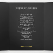 Gele krans foto begrafenis drieluik programma (Binnenkant midden)