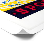 Gele Kroatische luciferdoosjeslabels rasterprint Poster (Hoek)