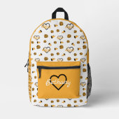 Gele kronkelharten, pom poms, Megafonpatroon Bedrukte Rugzak (Voorkant)
