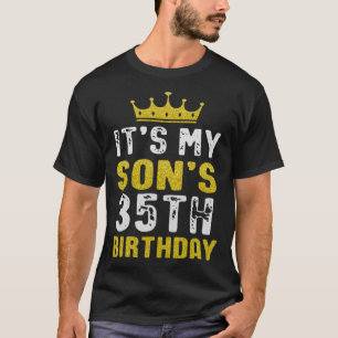 Gele kroon 35e dag voor zoon van mama vader t-shirt