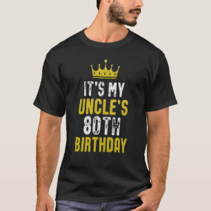 Gele Kroon 80ste verjaardag voor oom van nicht nee T-shirt