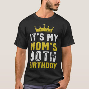 Gele Kroon 90e Dag voor Moeder van Zoon Dochter T-shirt