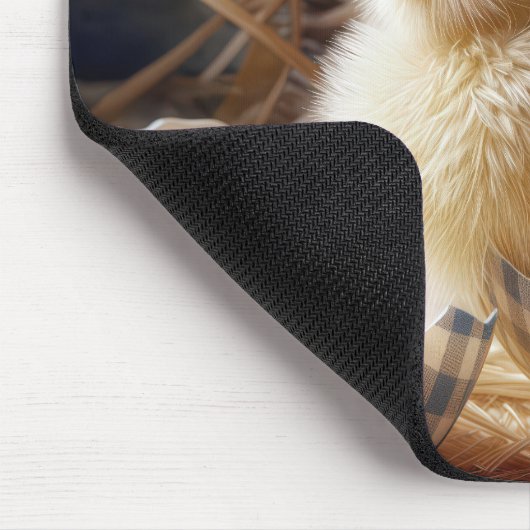 Gele kuikens uit een Gingham Egg Muismat (Hoek)